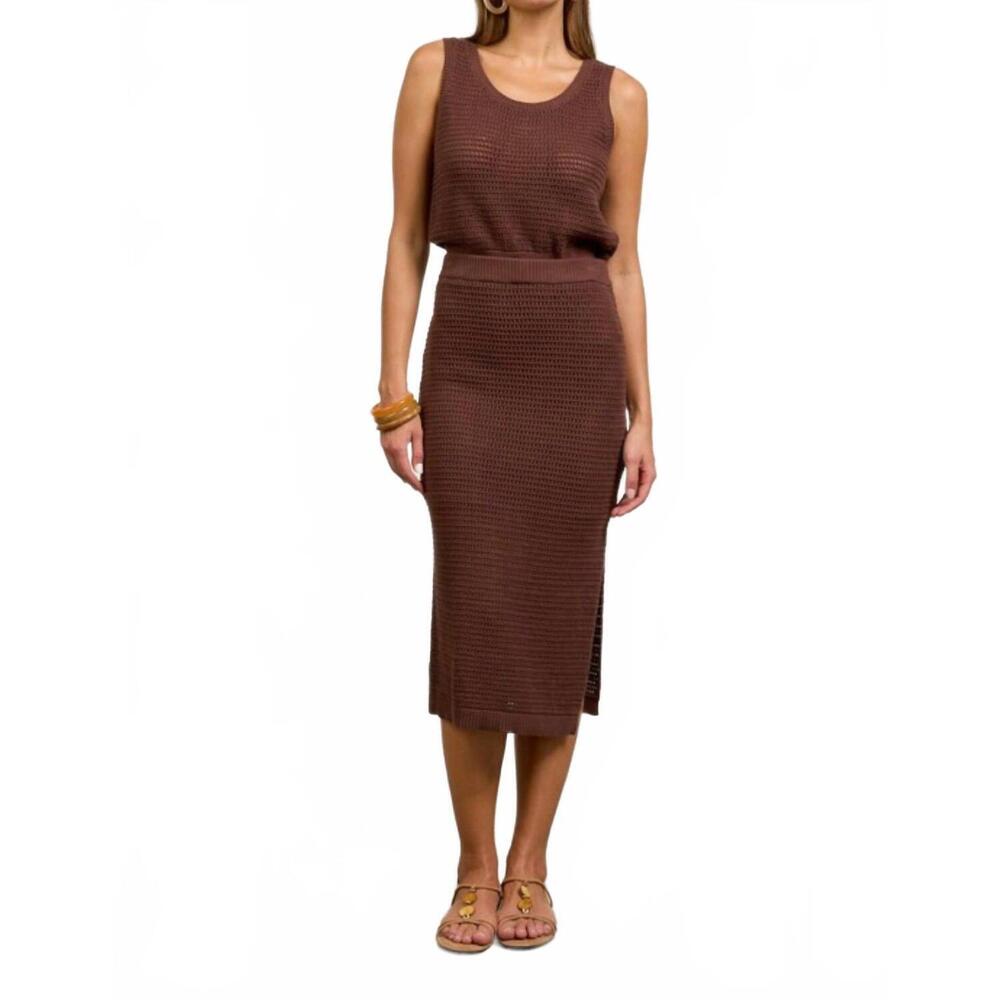 NEW SKIES ARE BLUE logan knit skirt set in sepia